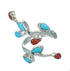 Southwest Sterling Silver Turquoise Coral Jewelry Ring Size 5-1/2 WX82783
